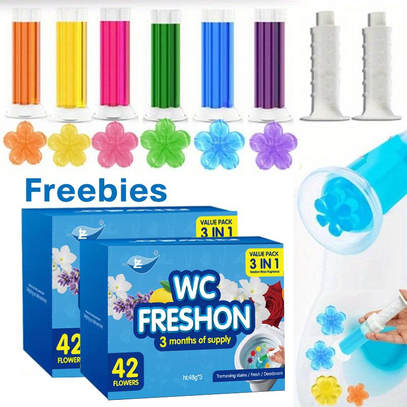 Toilet Bowl Cleaner | Flowery Floral Toilet Bowl Cleaner Stamp | Removes Scale and Stains, Freshens Air | Deodorizing Cleaner | 6 Stamps, Buy One, Get One Free