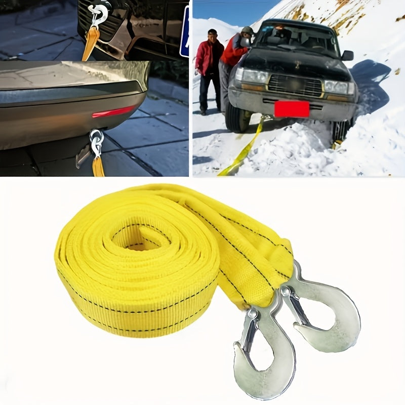 Tow Strap with Hooks 13.12 Foot/4 m, 11,000 lbs Capacity Tow Rope - Heavy Duty Emergency Towing Straps for Vehicles, Cars, Trucks, ATV, for Roadside Recovery, not for Off-Road Recovery
