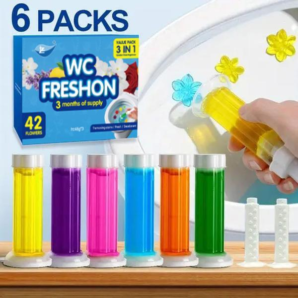 Toilet Bowl Cleaner | Flowery Floral Toilet Bowl Cleaner Stamp | Removes Scale and Stains, Freshens Air | Deodorizing Cleaner | 6 Stamps, Buy One, Get One Free