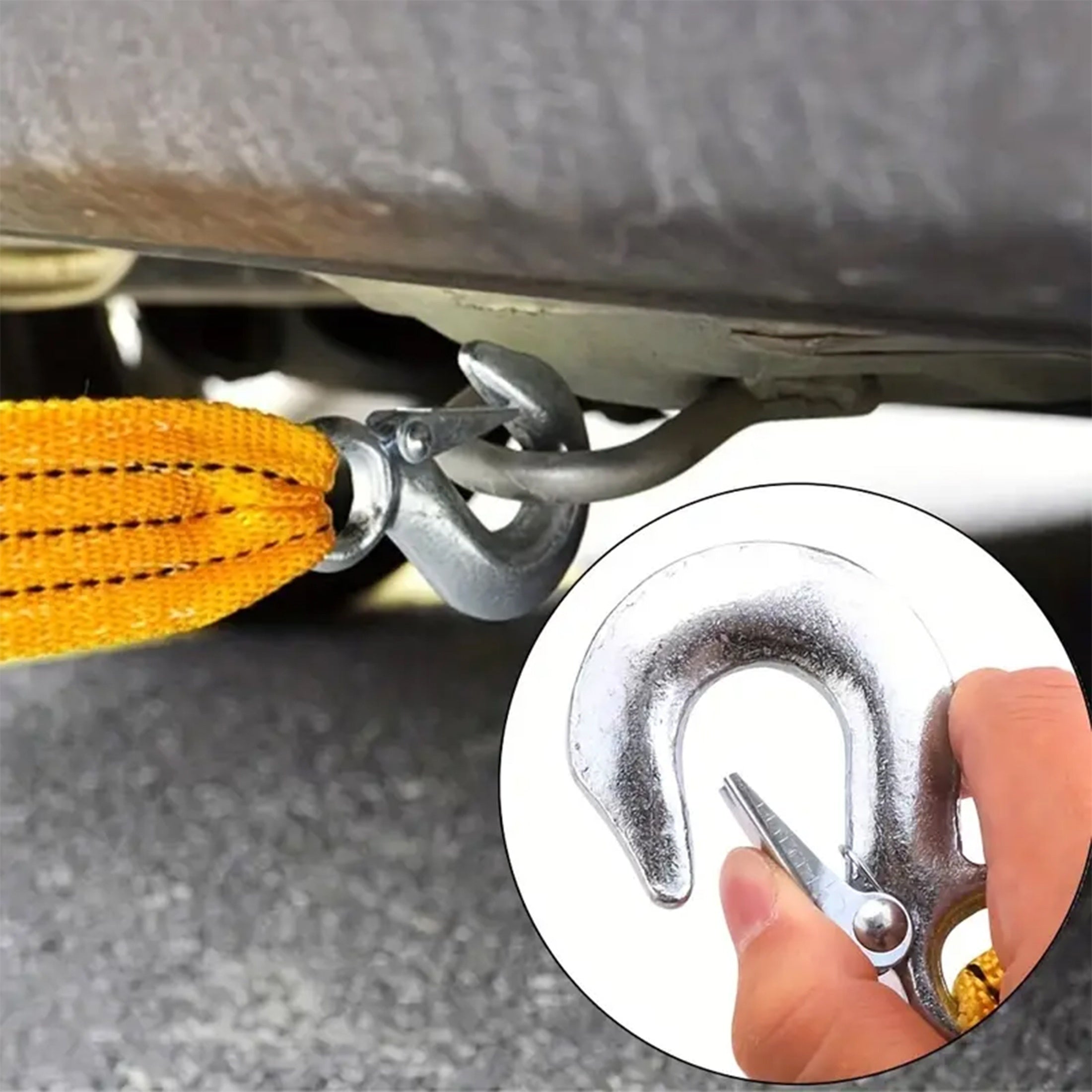 Tow Strap with Hooks 13.12 Foot/4 m, 11,000 lbs Capacity Tow Rope - Heavy Duty Emergency Towing Straps for Vehicles, Cars, Trucks, ATV, for Roadside Recovery, not for Off-Road Recovery