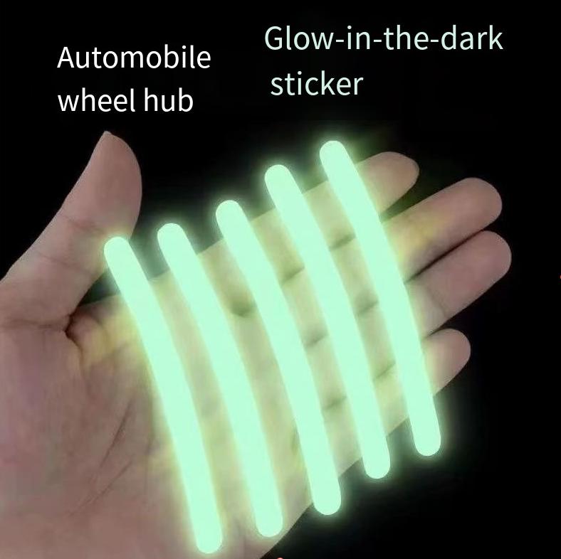 Car Stickers Glowing Wheel Hub Sticker, Luminous Car Stickers forNight High Reflective WheelStickers