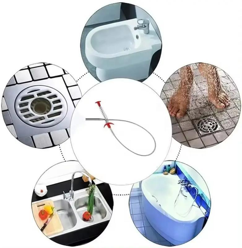For Trash Pickup, Home and Kitchen Sinks, Drains, Toilets (78.74 inches) with 4 Claws Bendable Hose Pickup Aid, Flexible Gripper Picker Tool (Drain Clog Removal Tool)