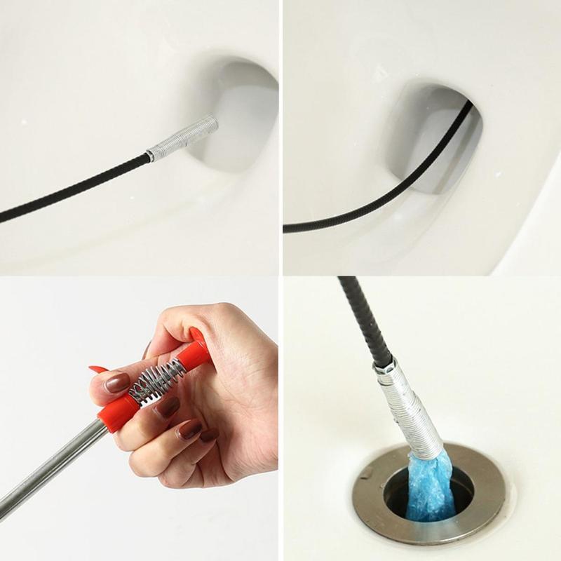 For Trash Pickup, Home and Kitchen Sinks, Drains, Toilets (78.74 inches) with 4 Claws Bendable Hose Pickup Aid, Flexible Gripper Picker Tool (Drain Clog Removal Tool)