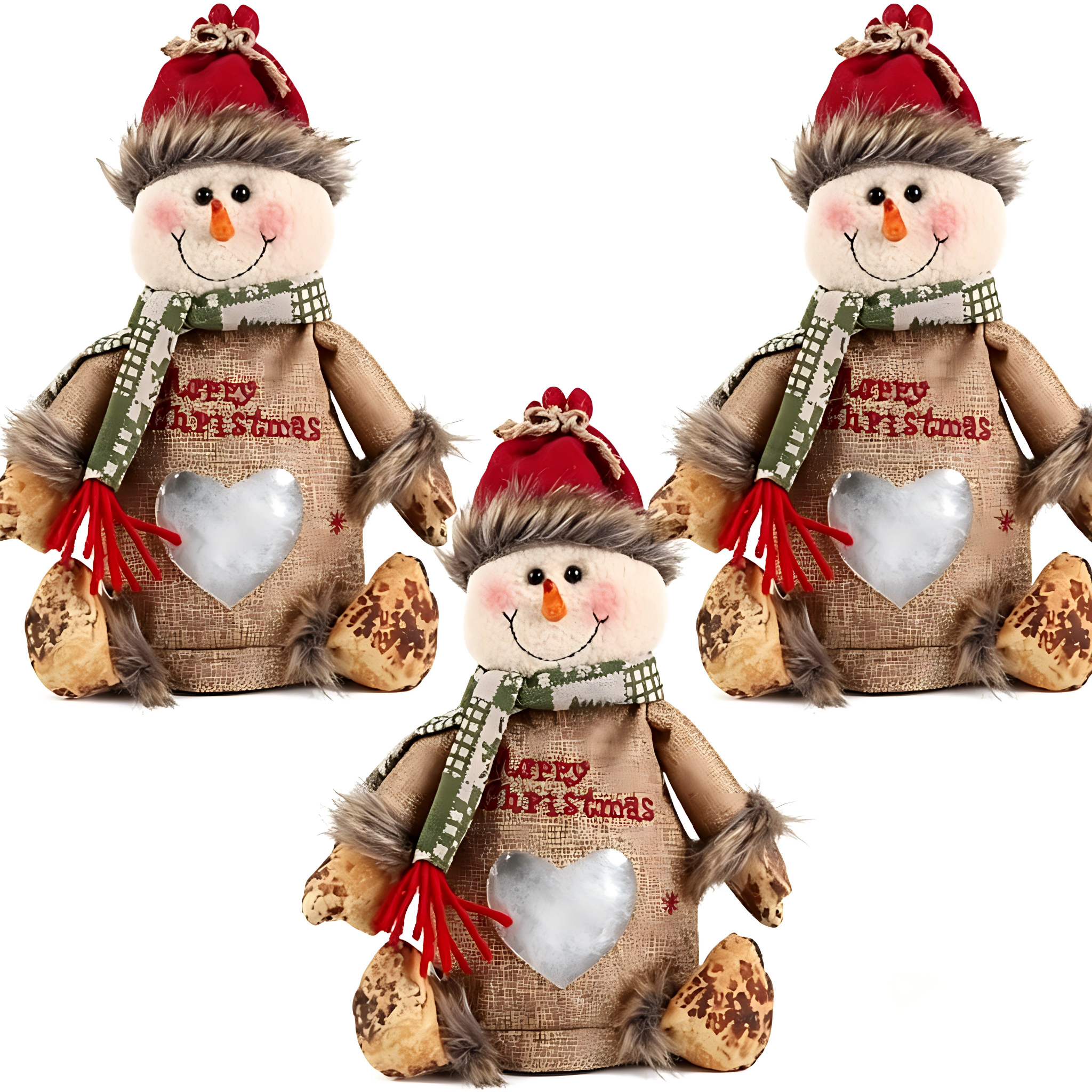 2026 New Christmas Gift Bags Zipper Design,Reusable Three-Dimensional Hollowed-Out Linen Fabric Christmas Gift bag，for Packaging Candies, Fruits and Small Toys