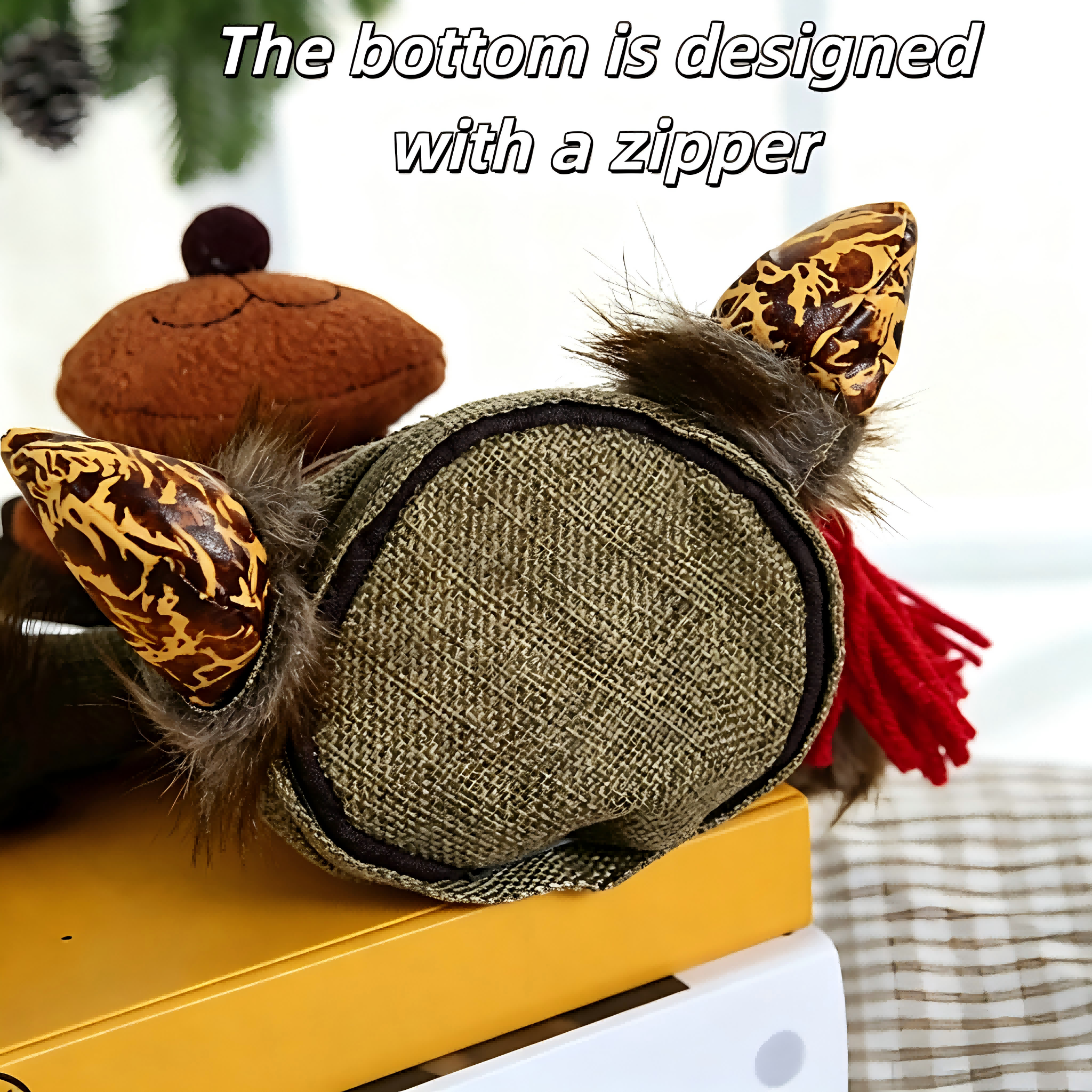 2026 New Christmas Gift Bags Zipper Design,Reusable Three-Dimensional Hollowed-Out Linen Fabric Christmas Gift bag，for Packaging Candies, Fruits and Small Toys