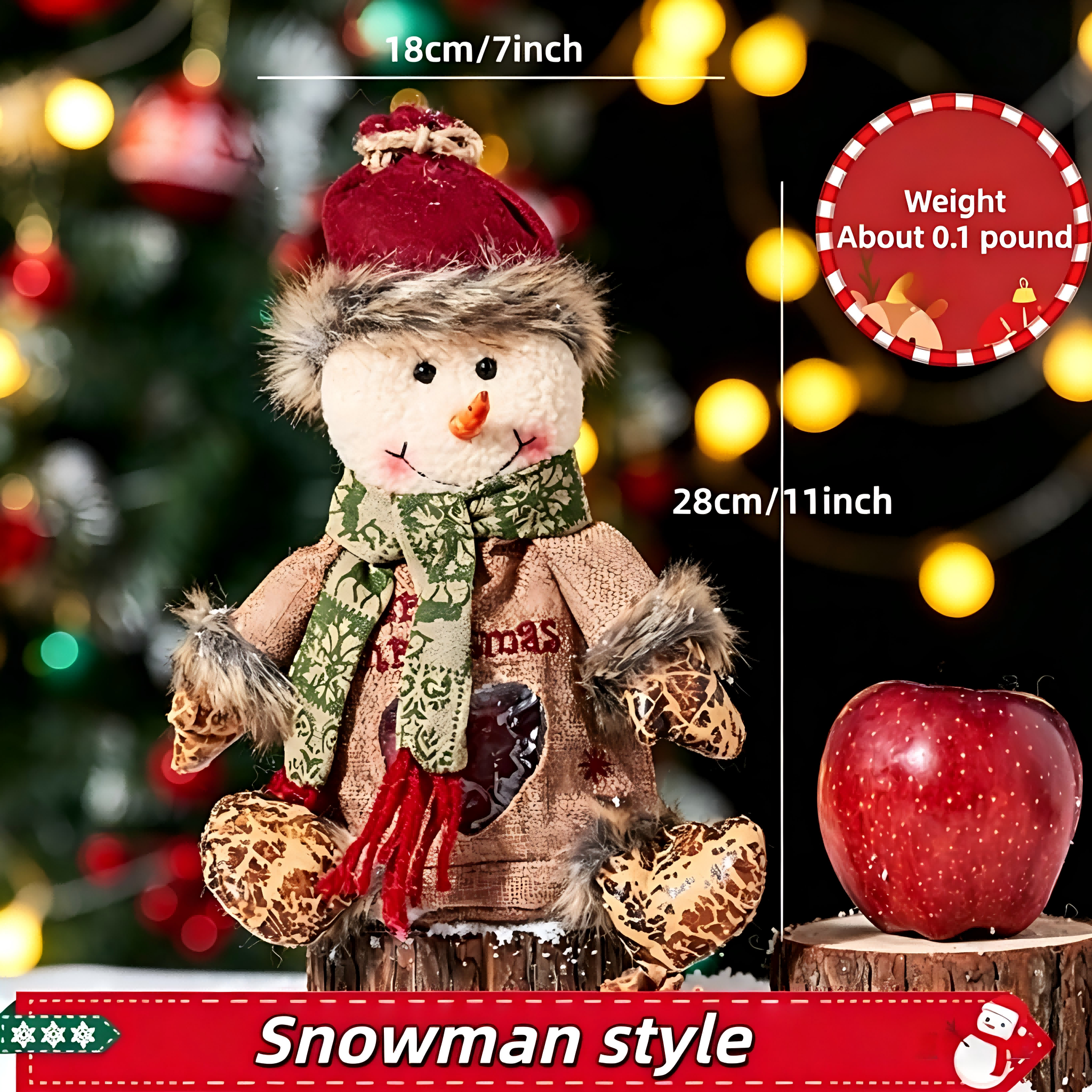 2026 New Christmas Gift Bags Zipper Design,Reusable Three-Dimensional Hollowed-Out Linen Fabric Christmas Gift bag，for Packaging Candies, Fruits and Small Toys