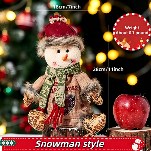 2026 New Christmas Gift Bags Zipper Design,Reusable Three-Dimensional Hollowed-Out Linen Fabric Christmas Gift bag，for Packaging Candies, Fruits and Small Toys