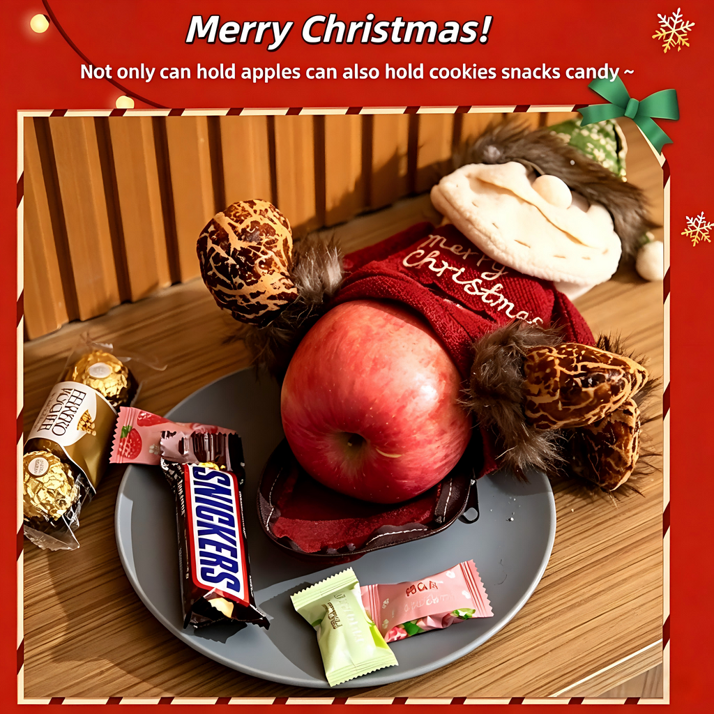 2026 New Christmas Gift Bags Zipper Design,Reusable Three-Dimensional Hollowed-Out Linen Fabric Christmas Gift bag，for Packaging Candies, Fruits and Small Toys