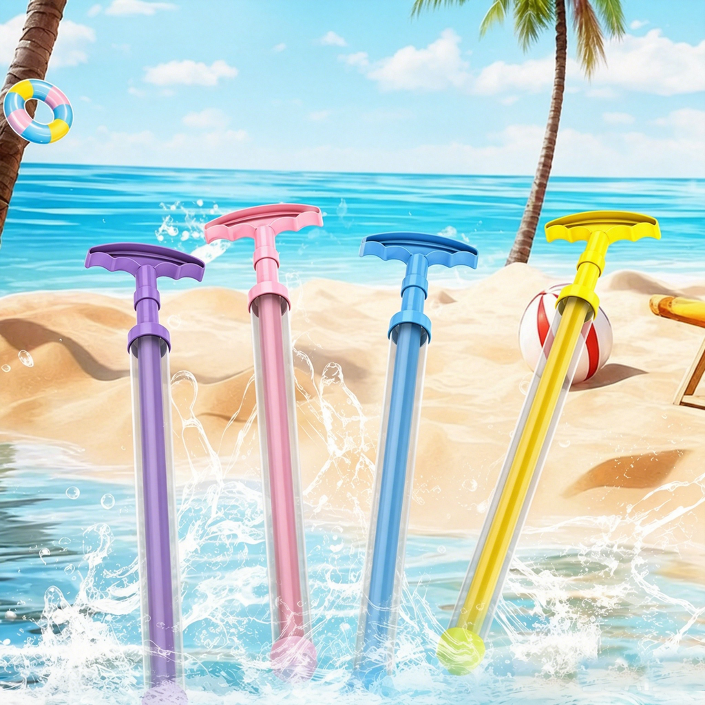 Pink Retractable Water Squirter — Summer Outdoor Pool & Beach Water Play Toy