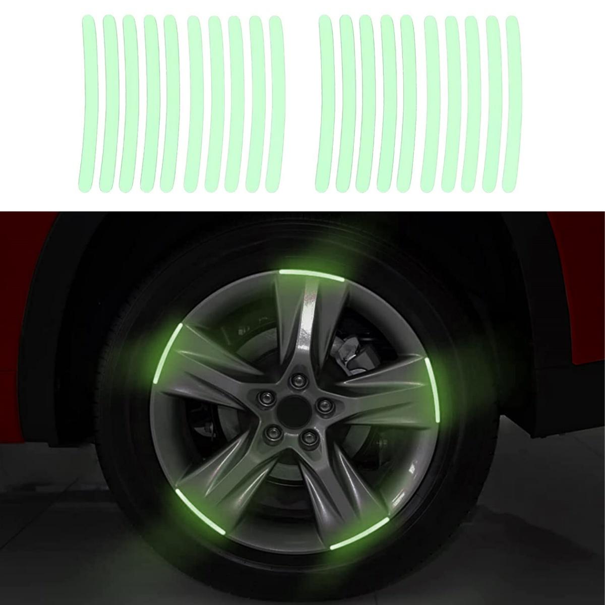 Car Stickers Glowing Wheel Hub Sticker, Luminous Car Stickers forNight High Reflective WheelStickers