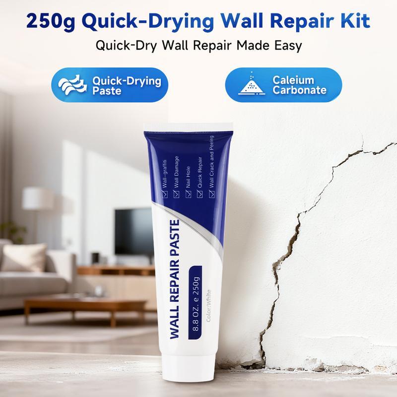 Drywall Patch Repair Kit 250g Wall Mending Agent Multi-functional Quick-drying Paste Adhesive Heavy Duty Concrete Sealant Waterproof Self-adhesive for White Walls