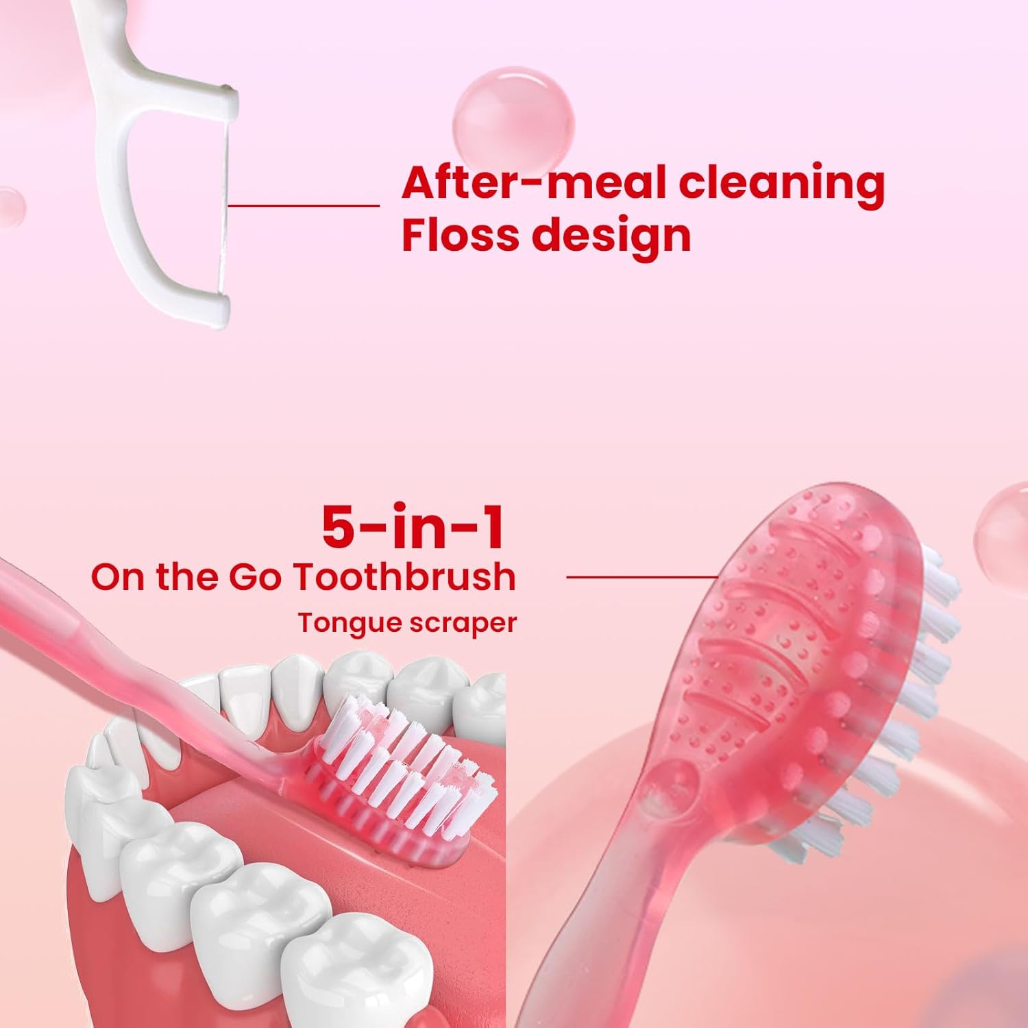Small Toothbrush Disposable Toothpaste,Tongue Scrapers,Floss and Pick.Travel Pack For 26 Count.