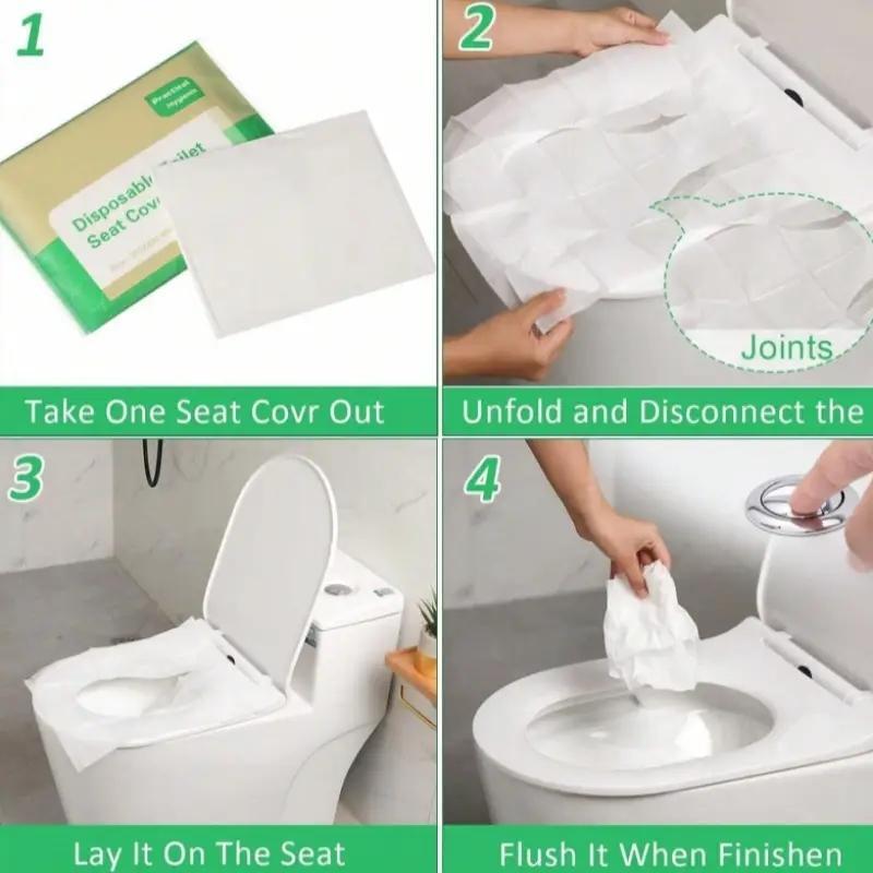 Disposable Toilet Seat Covers Paper (20 PCS) ,100% Biodegradable,Travel Accessories Public Restrooms,