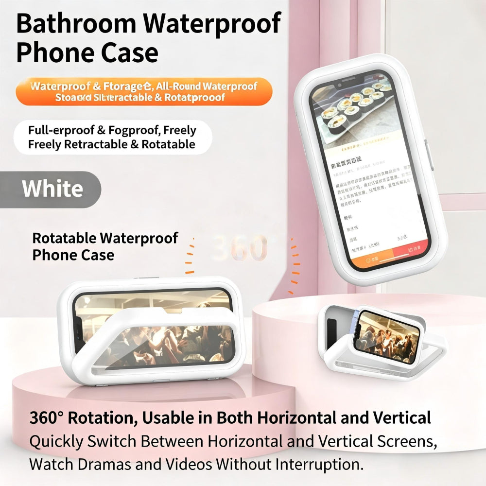 Waterproof phone case for bathroom