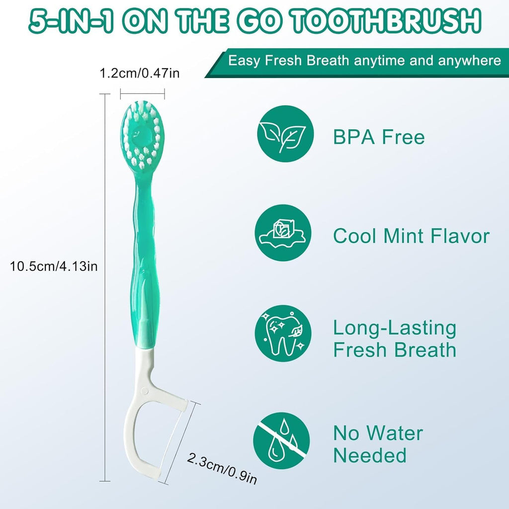 Small Toothbrush Disposable Toothpaste,Tongue Scrapers,Floss and Pick.Travel Pack For 26 Count.