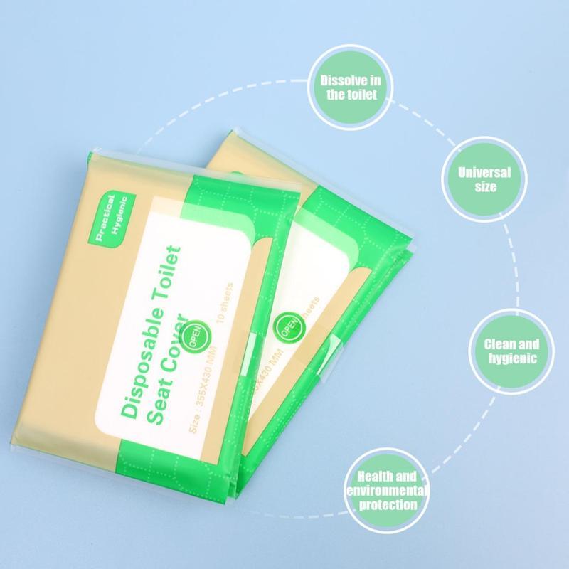 Disposable Toilet Seat Covers Paper (20 PCS) ,100% Biodegradable,Travel Accessories Public Restrooms,