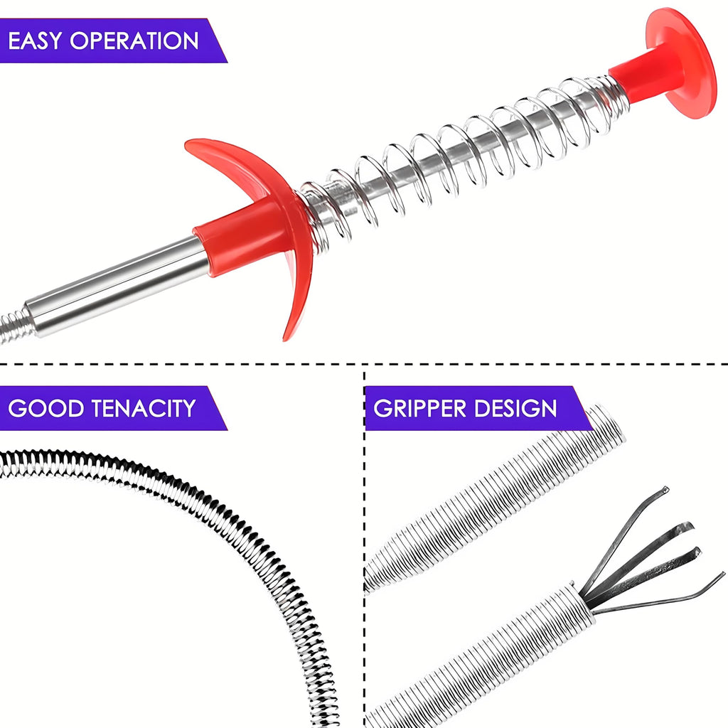 For Trash Pickup, Home and Kitchen Sinks, Drains, Toilets (78.74 inches) with 4 Claws Bendable Hose Pickup Aid, Flexible Gripper Picker Tool (Drain Clog Removal Tool)
