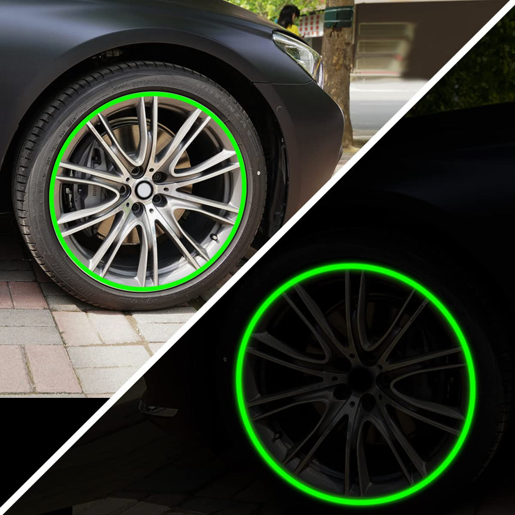 Car Stickers Glowing Wheel Hub Sticker, Luminous Car Stickers forNight High Reflective WheelStickers