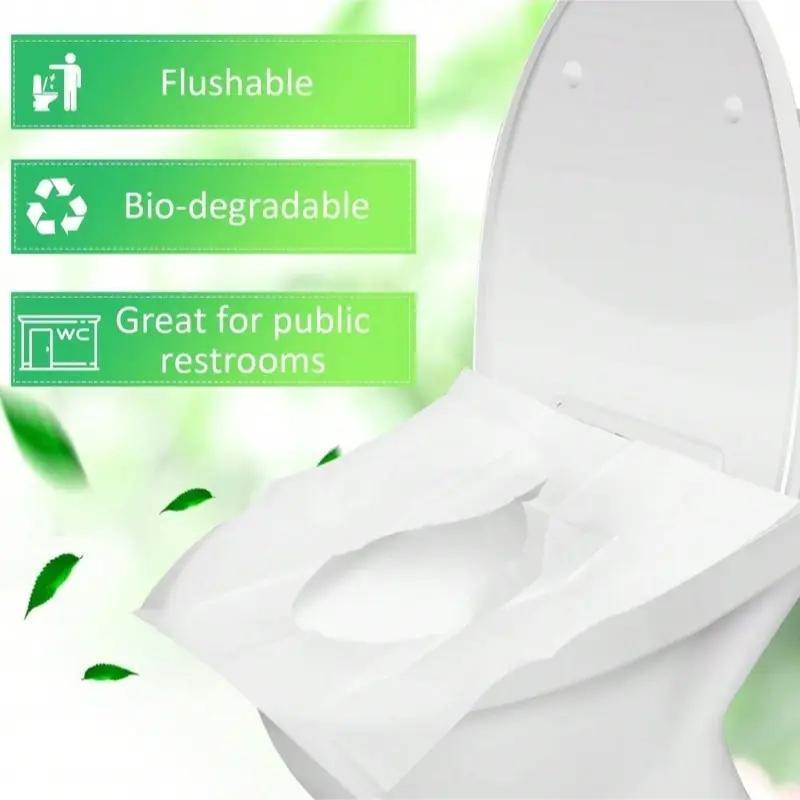 Disposable Toilet Seat Covers Paper (20 PCS) ,100% Biodegradable,Travel Accessories Public Restrooms,
