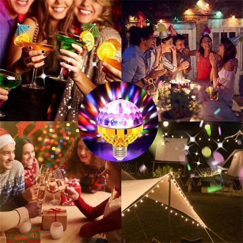 Colorful Rotating Magic Ball Light, Christmas Party Gift, Rotating LED Plug-In Strobe Light, Festive Party Colored Ambient Light, Suitable for Family Dance Parties, Bars, and Karaoke