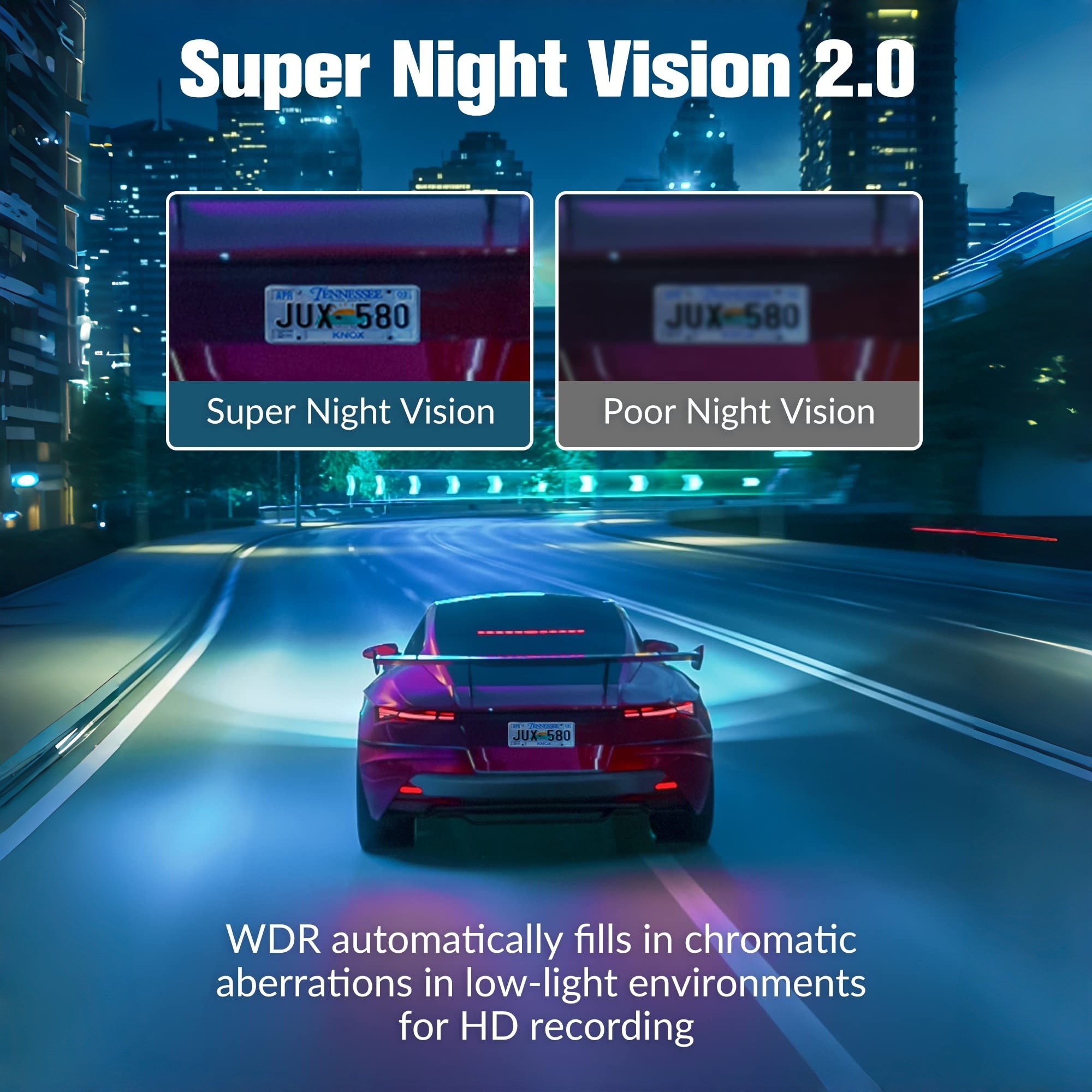 4K Dash camera for cars,dash cam front and rear,32GB Card,Built-in Super Night Vision,24H Loop Recording