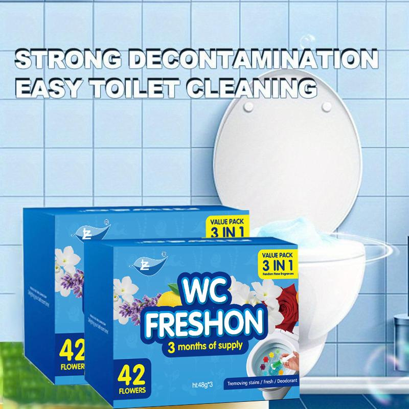 Toilet Bowl Cleaner | Flowery Floral Toilet Bowl Cleaner Stamp | Removes Scale and Stains, Freshens Air | Deodorizing Cleaner | 6 Stamps, Buy One, Get One Free