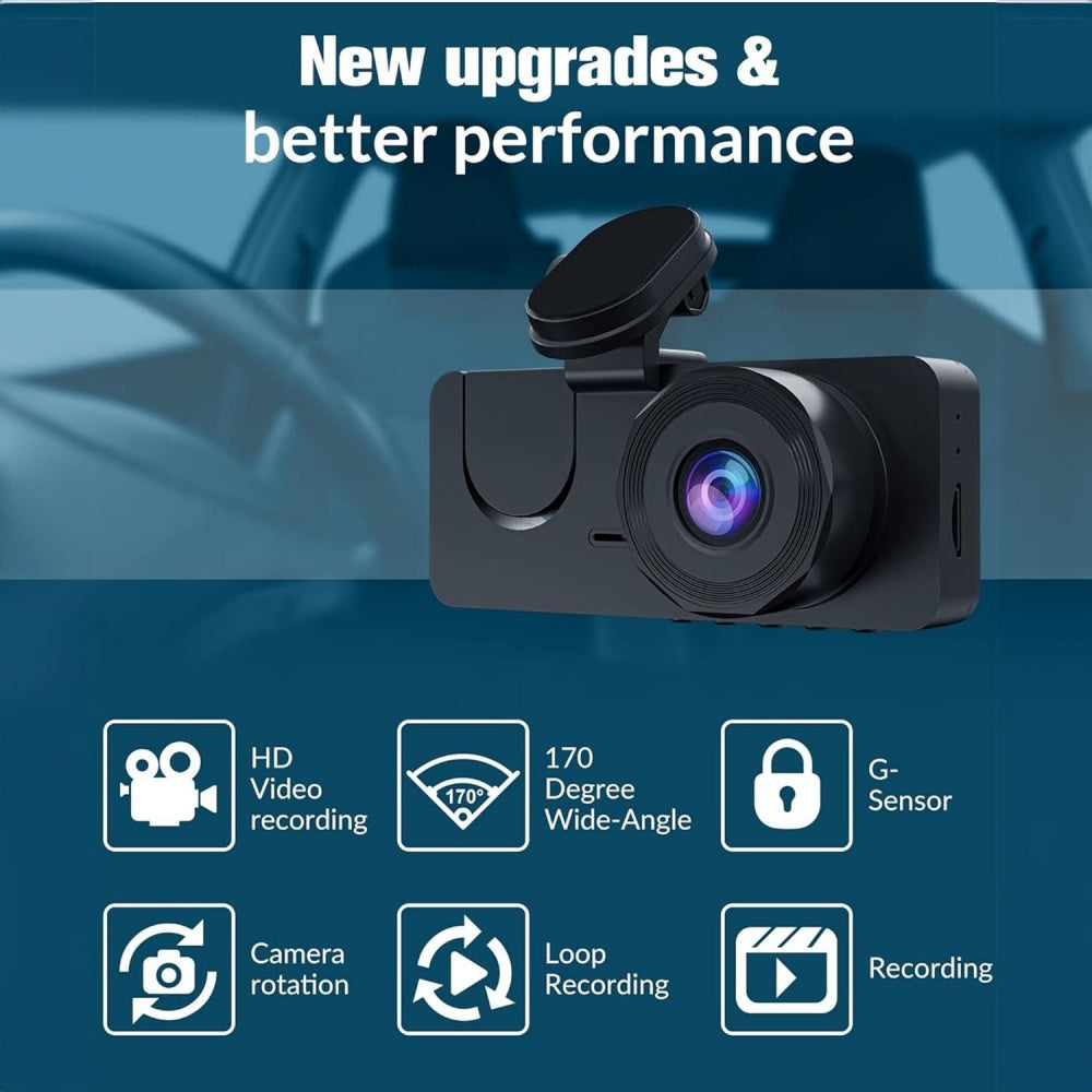 4K Dash camera for cars,dash cam front and rear,32GB Card,Built-in Super Night Vision,24H Loop Recording