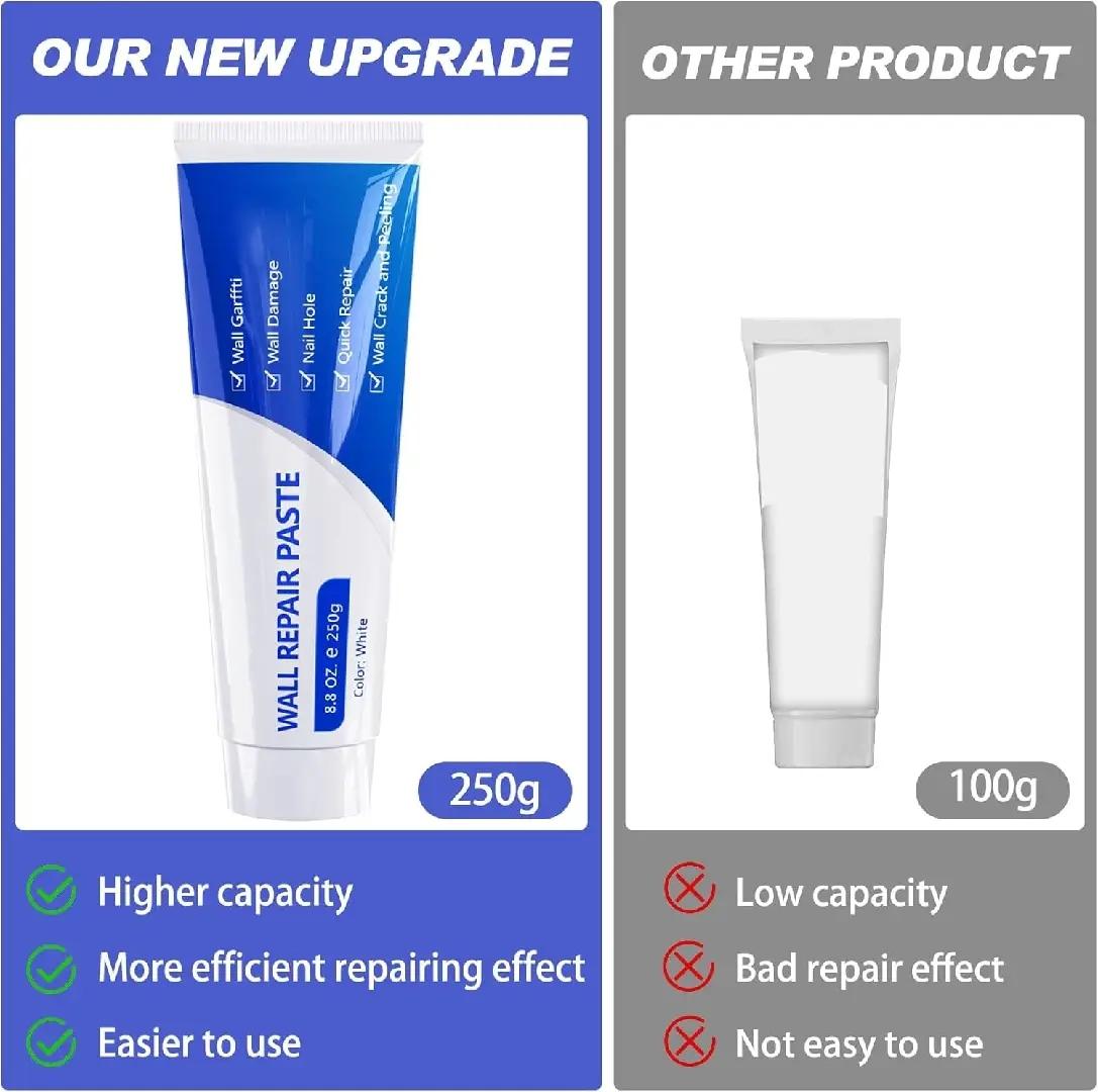 Drywall Patch Repair Kit 250g Wall Mending Agent Multi-functional Quick-drying Paste Adhesive Heavy Duty Concrete Sealant Waterproof Self-adhesive for White Walls