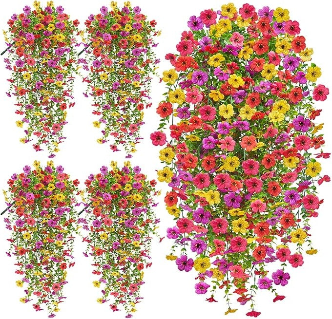 (Daisies) Artificial decorative flowers, artificial eucalyptus leaves, UV-resistant realistic decorative flowers, home and garden decor, home ornaments