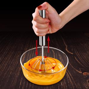 Kitchen Mixer Stirring Tool Hand Mixer Stainless Steel Semi-Automatic Egg Beater for Mixing Cooking Gadgets (12 Inch)