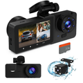 4K Dash camera for cars,dash cam front and rear,32GB Card,Built-in Super Night Vision,24H Loop Recording
