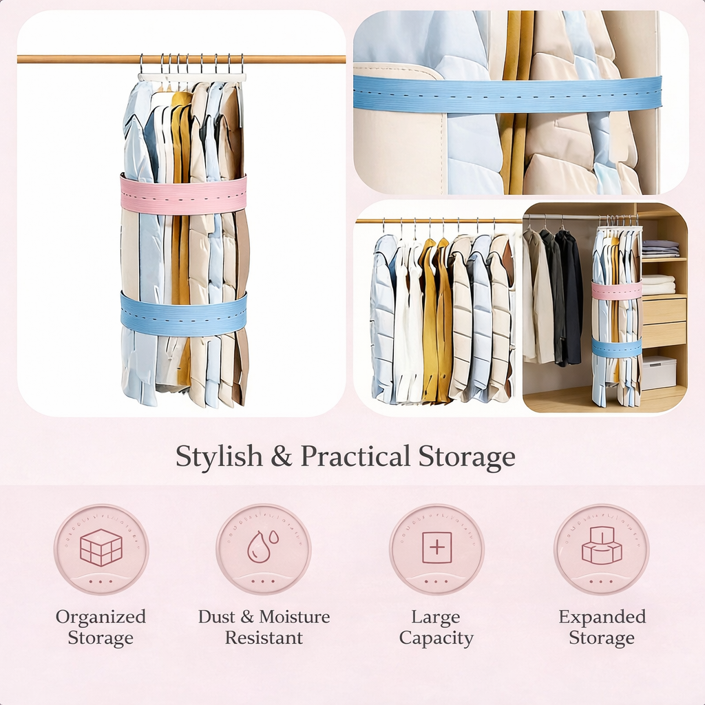 3 PCS of Elastic Clothing Organizer, Travel Luggage Space Saver, Adjustable Clothing Straps, With Buttons And Buckles, Drawer And Wardrobe Organizer, Random Colors