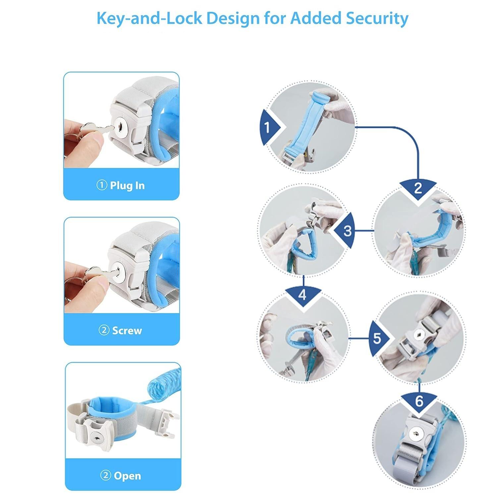 Anti-Lost Leash, Anti-Loss Wrist Strap, With Safety Belt and Key Chain, Rotating Headband Lock for Added Convenience and Safety, Outdoor Auxiliary Belt