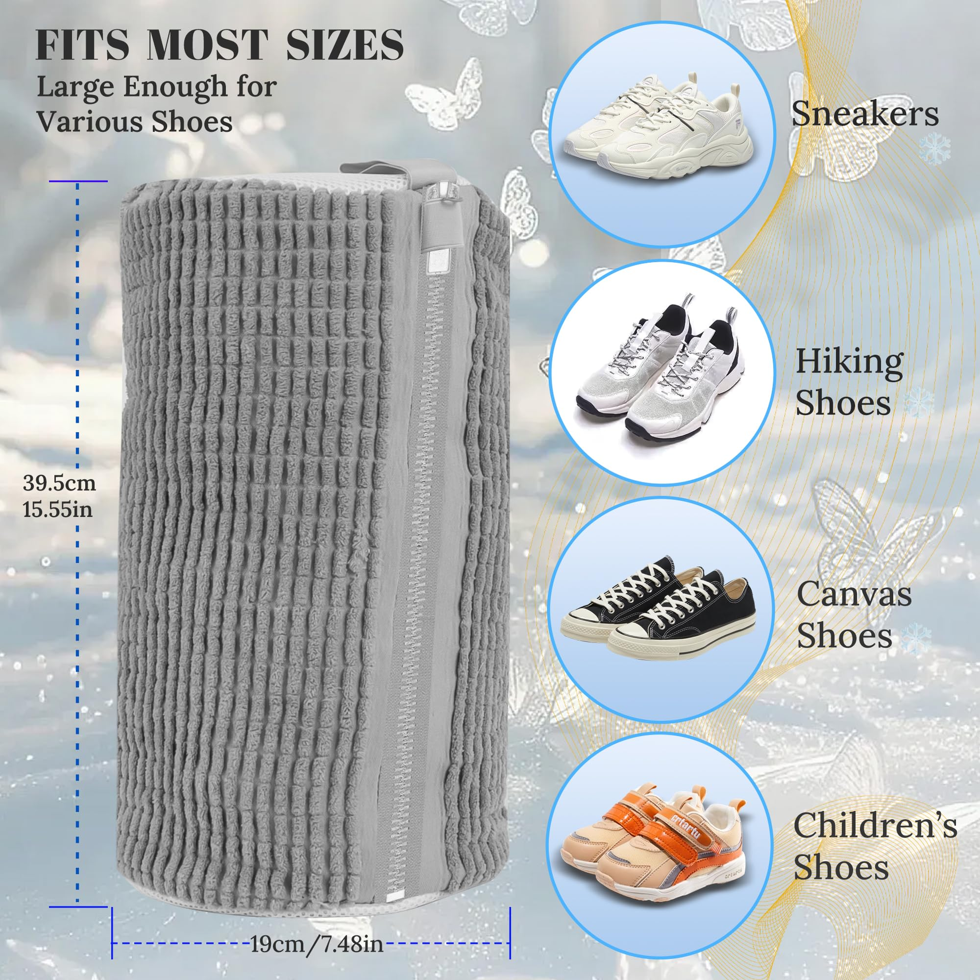 Shoe Washing Machine Bag, Laundry Shoe Bag for Washer and Dryer,1Pcs Reusable Shoe Bag for Washing Machine Fit Most Shoes Types